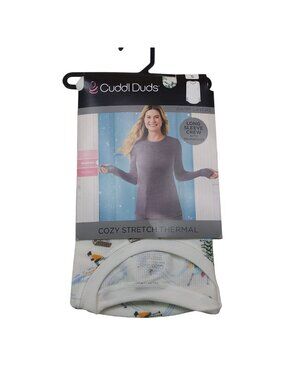 Cuddl Duds Cozy Stretch Thermal Long Sleeve Crew Top Small Thumbholes Womens